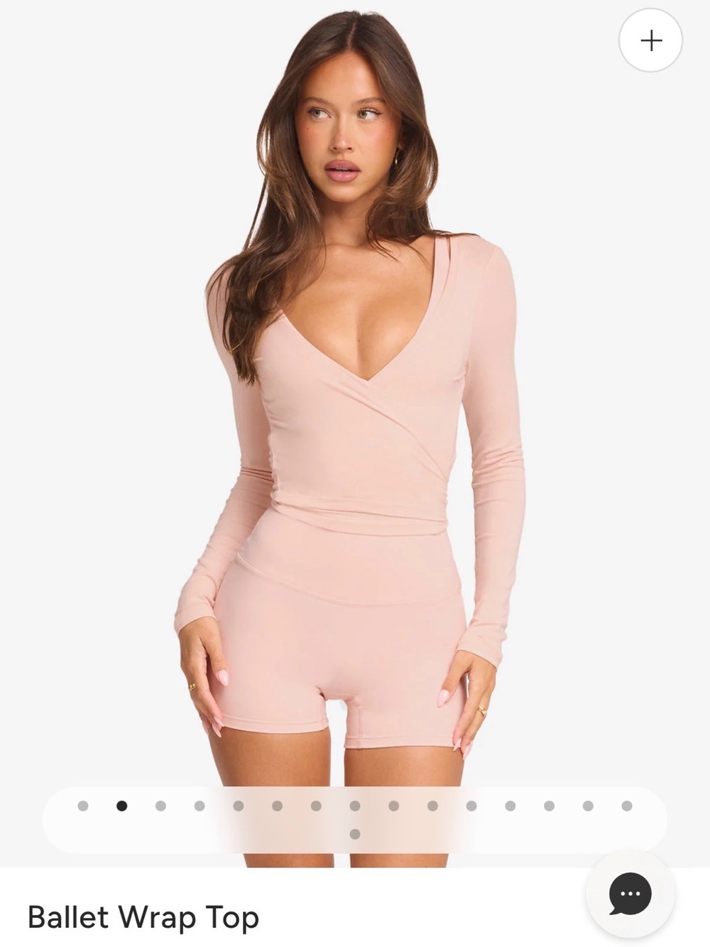 Long-Sleeve Ballet Wrap Camisole in Dusty Blush